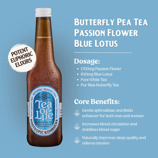 Butterfly Pea Tea Passion Flower Blue Lotus Kombucha